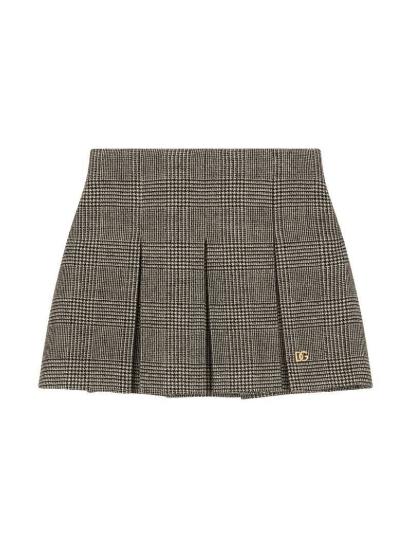 Dolce & Gabbana Kids Prince-of-Wales pattern skirt - Black von Dolce & Gabbana Kids