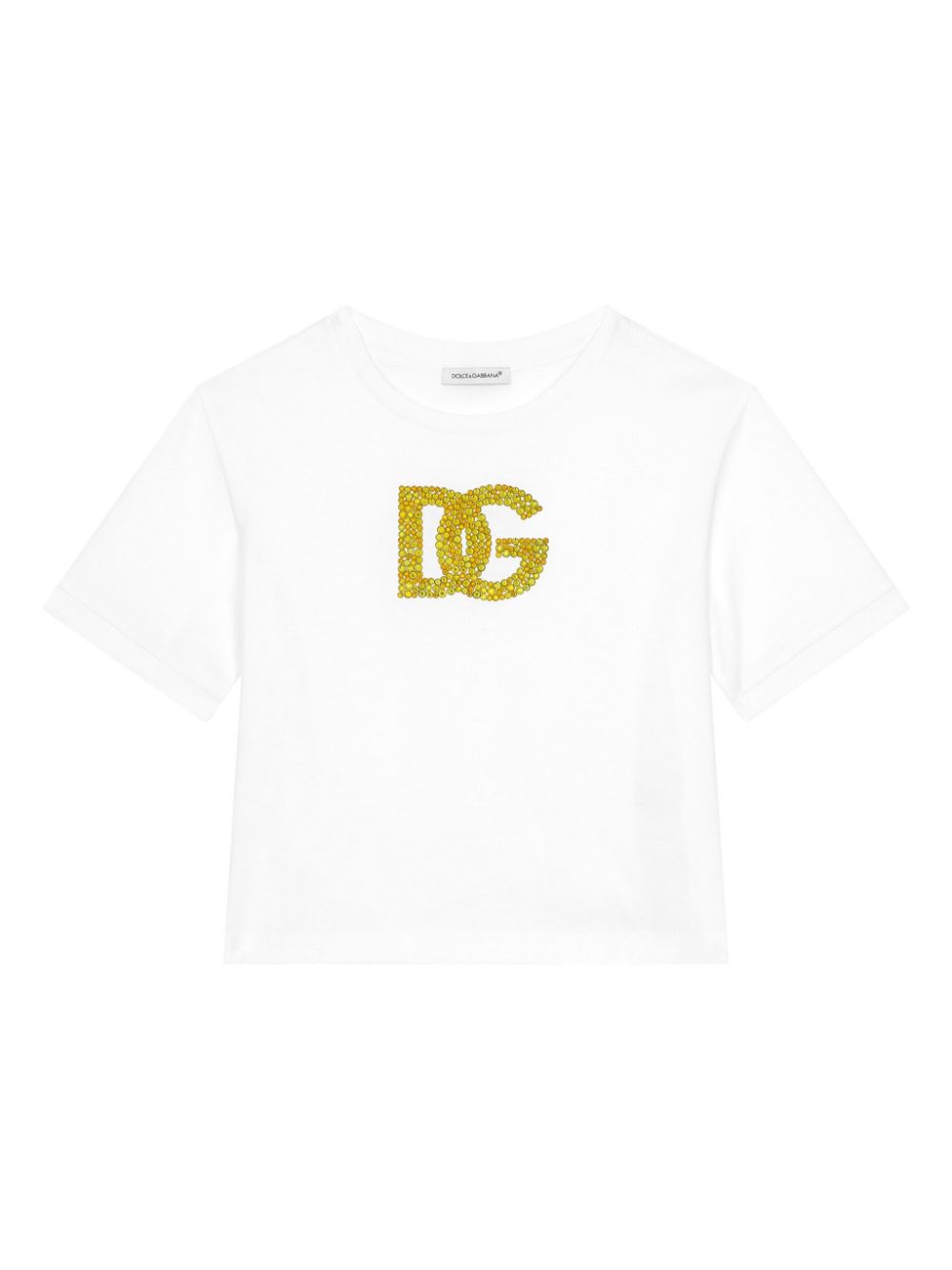 Dolce & Gabbana Kids Rhinestone-logo t-shirt - White von Dolce & Gabbana Kids