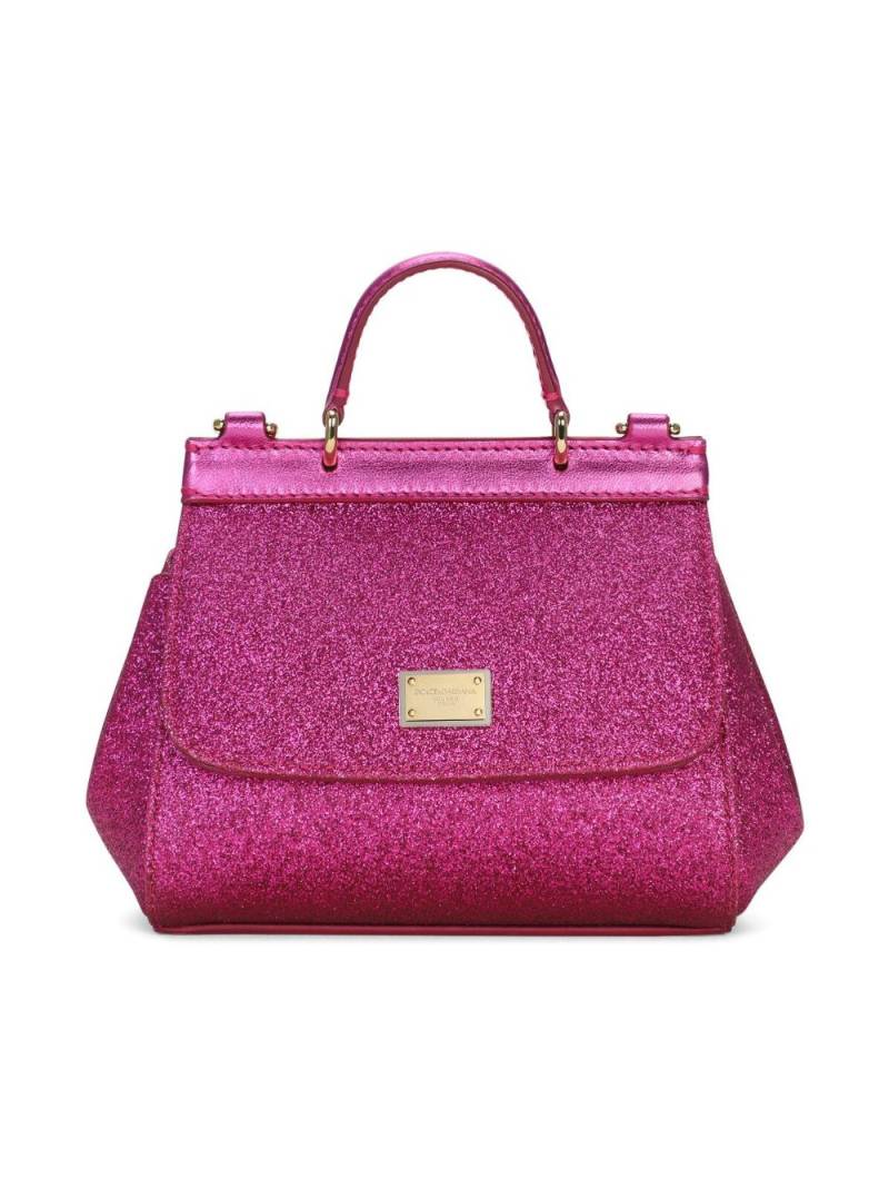 Dolce & Gabbana Kids Sicily glitter shoulder bag - Pink von Dolce & Gabbana Kids