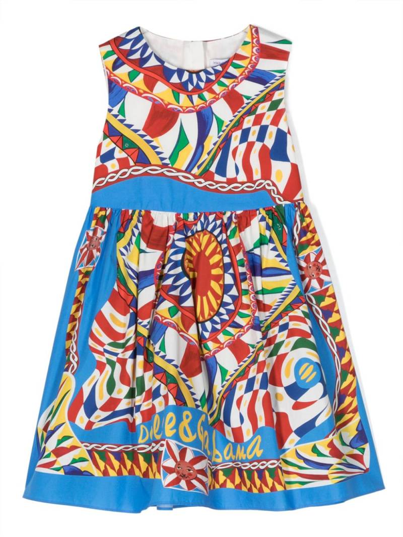 Dolce & Gabbana Kids abstract-pattern cotton dress - Blue von Dolce & Gabbana Kids