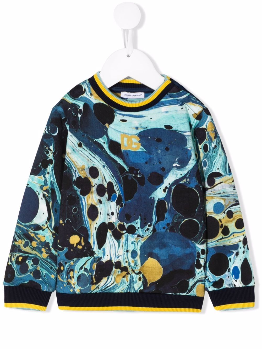 Dolce & Gabbana Kids abstract-print cotton sweatshirt - Blue von Dolce & Gabbana Kids