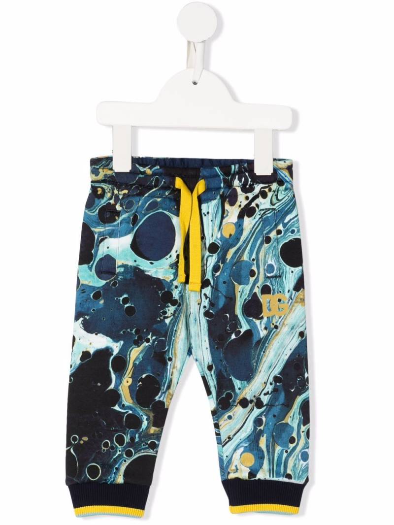 Dolce & Gabbana Kids abstract-print track pants - Blue von Dolce & Gabbana Kids