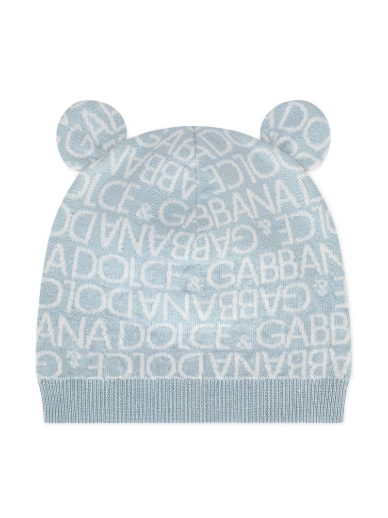 Dolce & Gabbana Kids animal-ears knitted hat - Blue von Dolce & Gabbana Kids