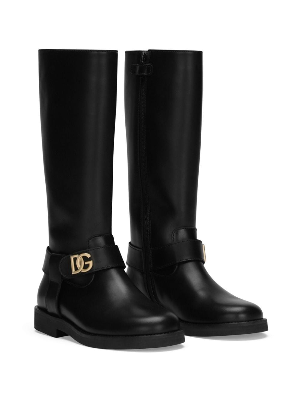 Dolce & Gabbana Kids appliqué-logo boots - Black von Dolce & Gabbana Kids