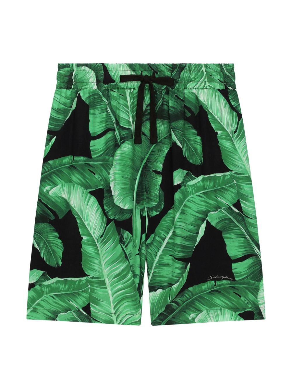 Dolce & Gabbana Kids banana leaf-print Bermuda shorts - Black von Dolce & Gabbana Kids