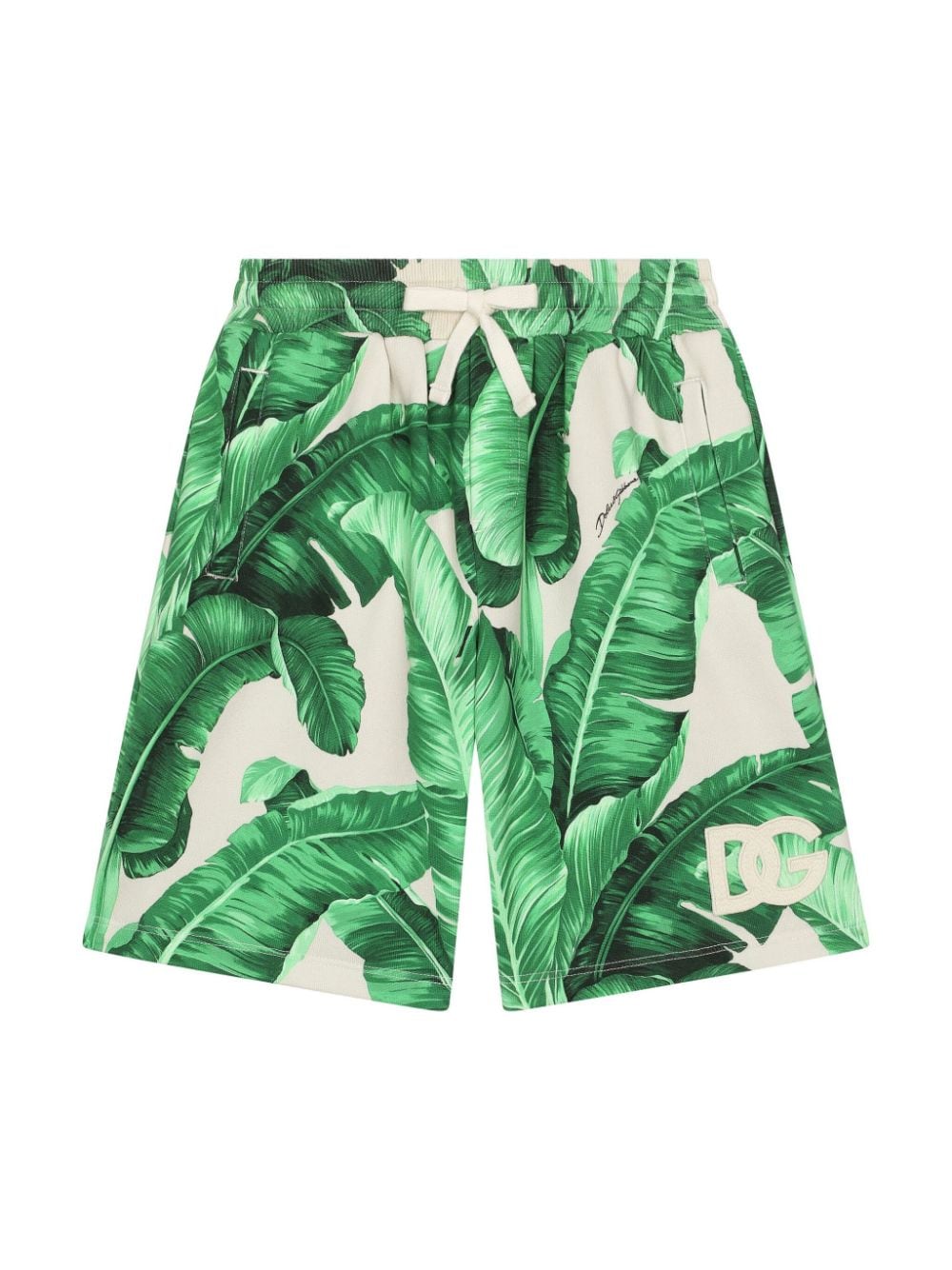 Dolce & Gabbana Kids banana leaf-print cotton shorts - Green von Dolce & Gabbana Kids