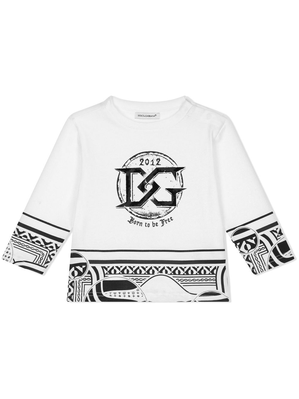 Dolce & Gabbana Kids bandana logo-print long-sleeve top - White von Dolce & Gabbana Kids