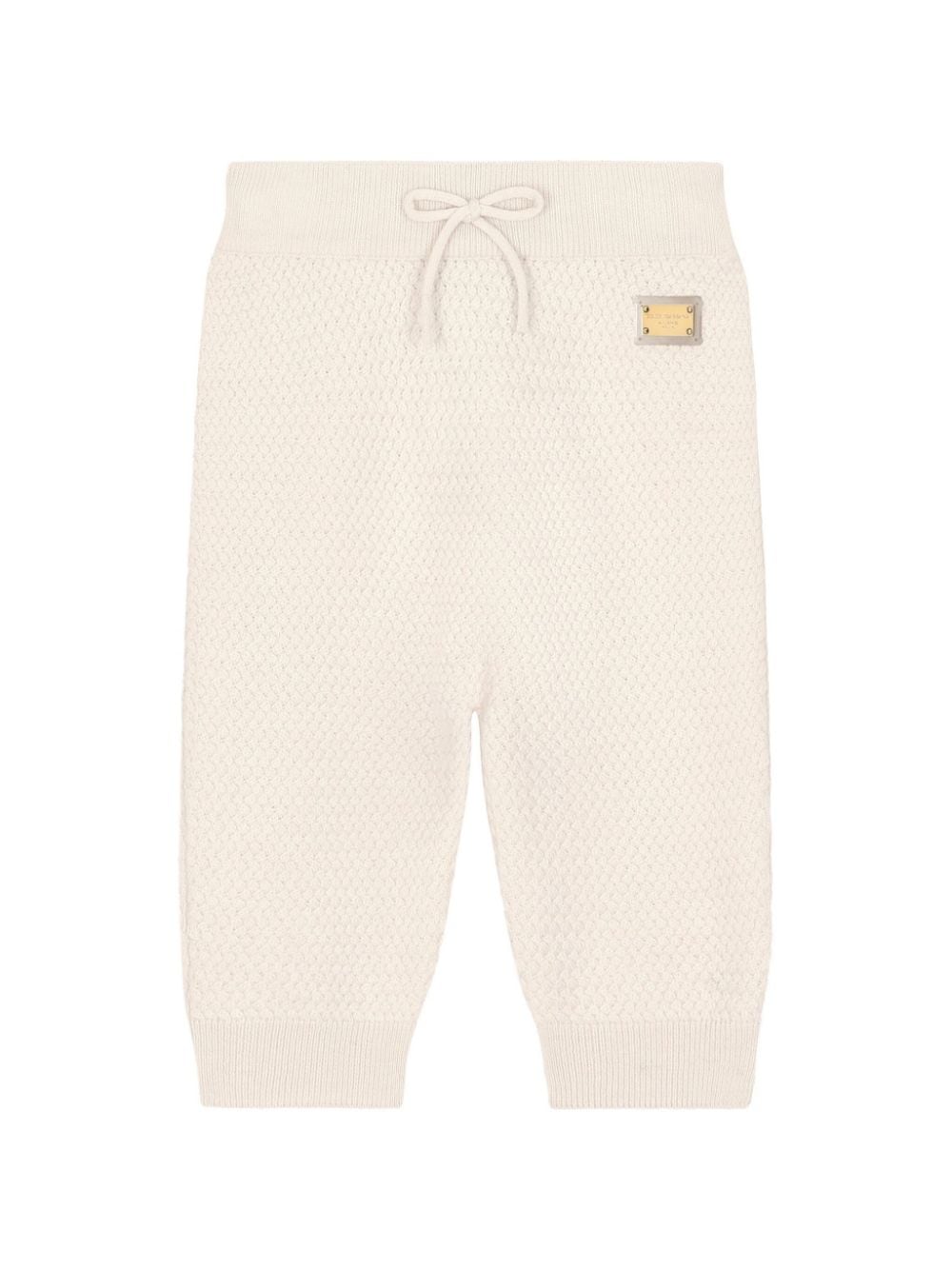 Dolce & Gabbana Kids basket weave-stitch trousers - Neutrals von Dolce & Gabbana Kids