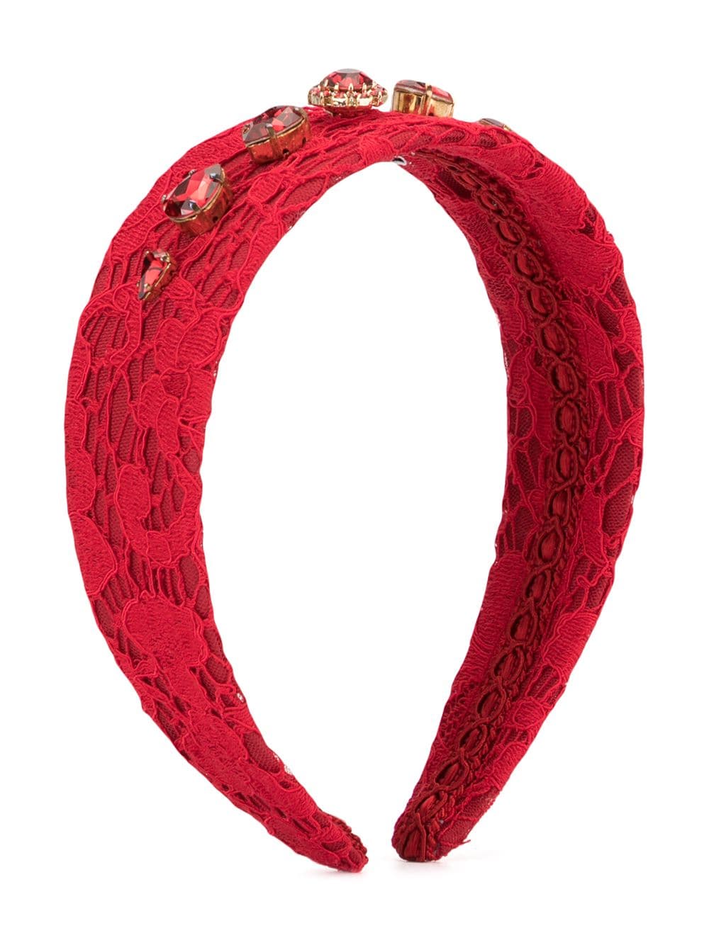 Dolce & Gabbana Kids bejewelled lace headband - Red von Dolce & Gabbana Kids