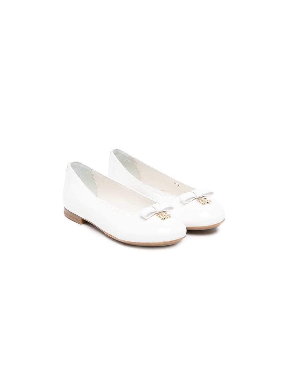 Dolce & Gabbana Kids bow-detail ballerina shoes - White von Dolce & Gabbana Kids