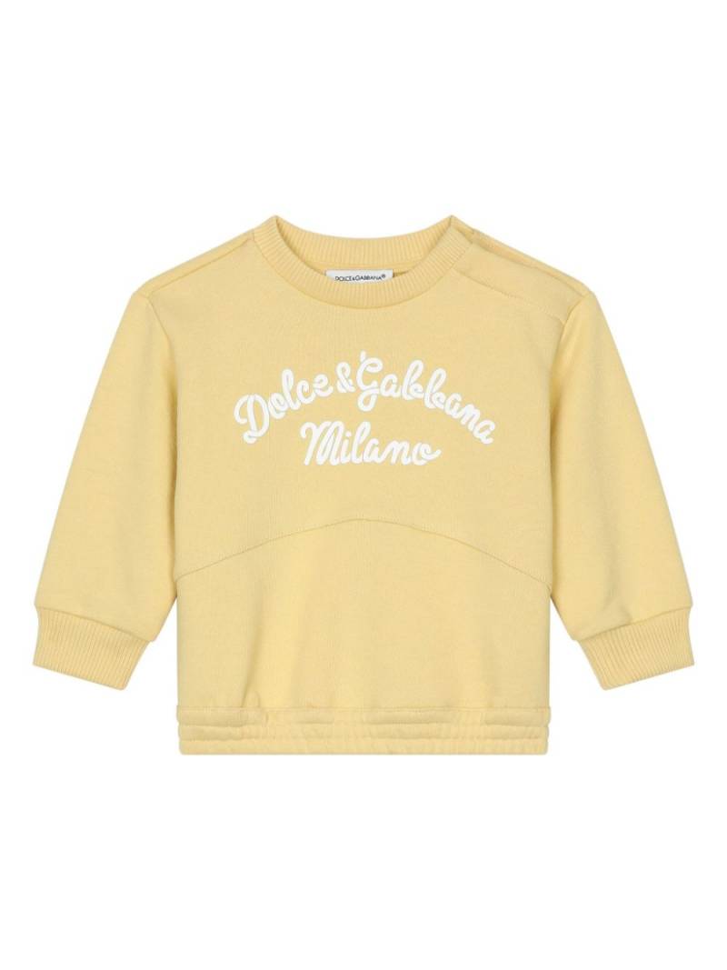 Dolce & Gabbana Kids brand logo cotton jersey - Yellow von Dolce & Gabbana Kids