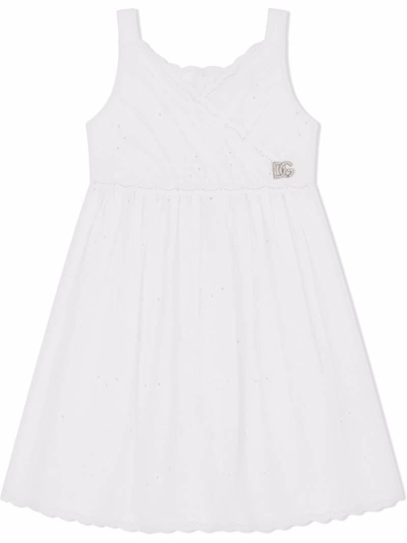 Dolce & Gabbana Kids broderie-anglaise poplin dress - White von Dolce & Gabbana Kids