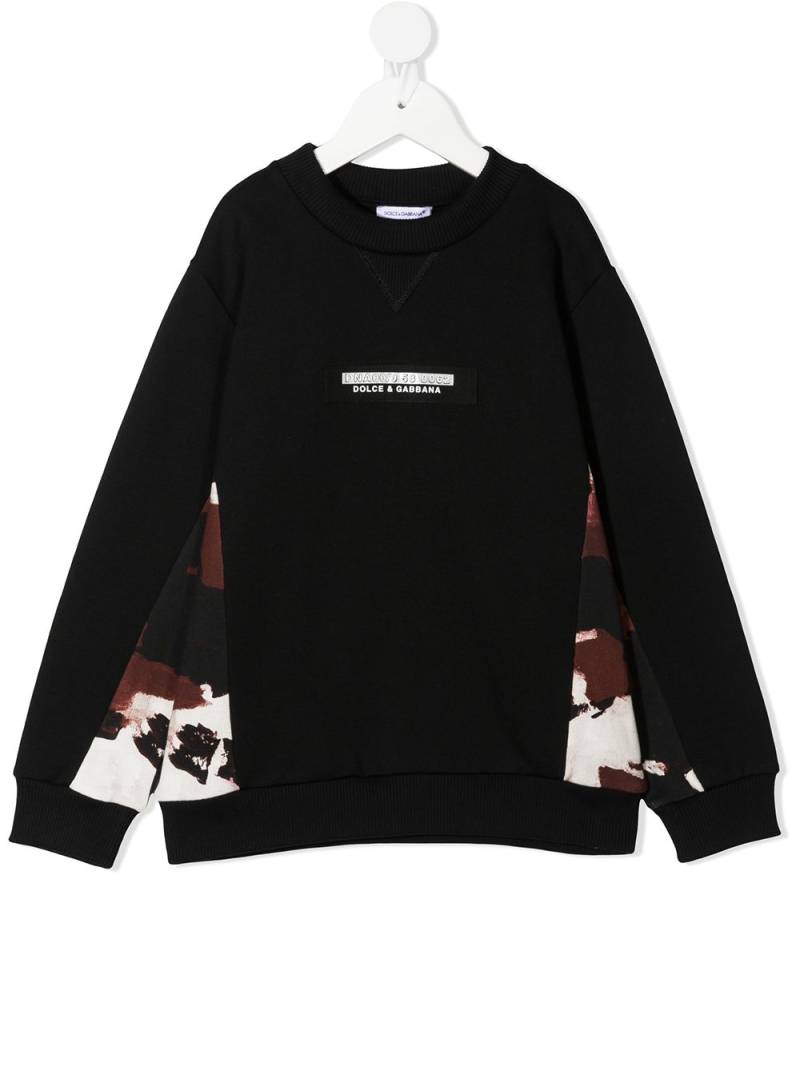 Dolce & Gabbana Kids camouflage panel-print sweatshirt - Black von Dolce & Gabbana Kids