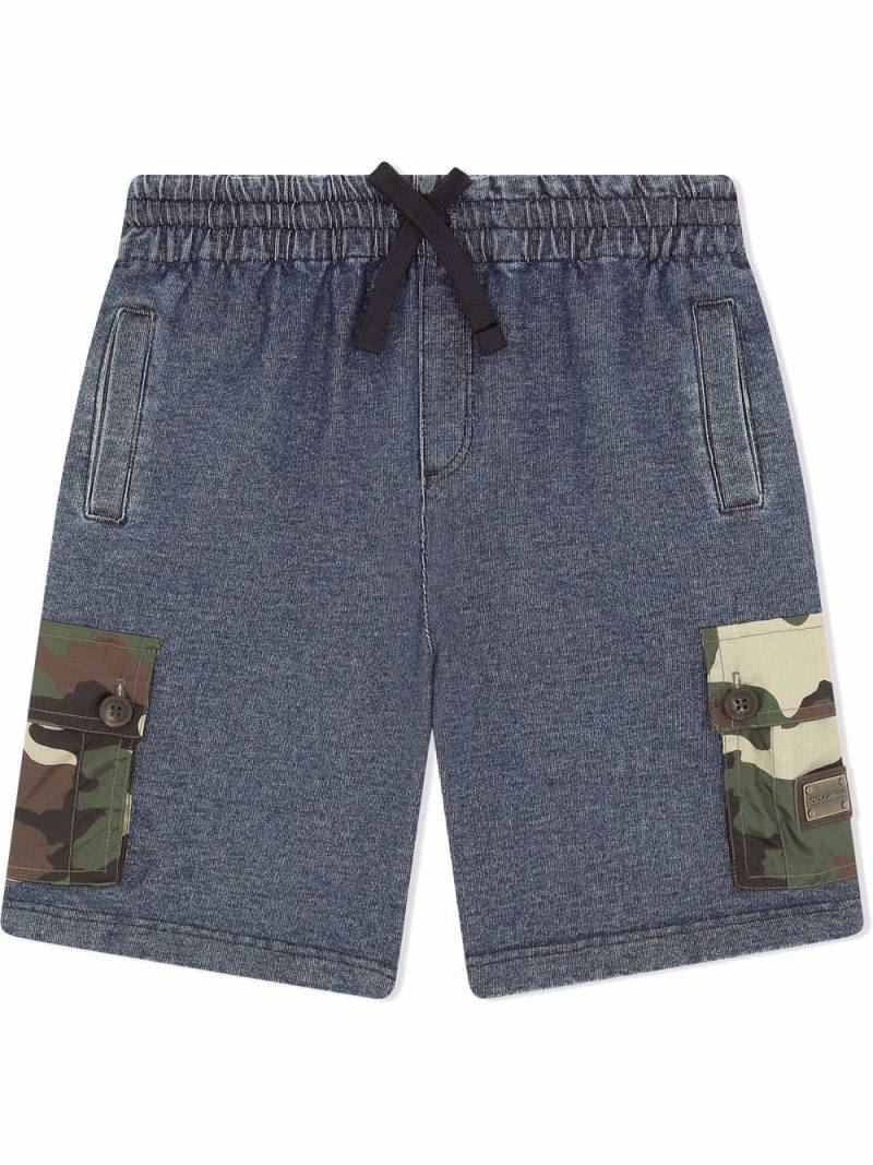 Dolce & Gabbana Kids camouflage-pocket denim short - Grey von Dolce & Gabbana Kids