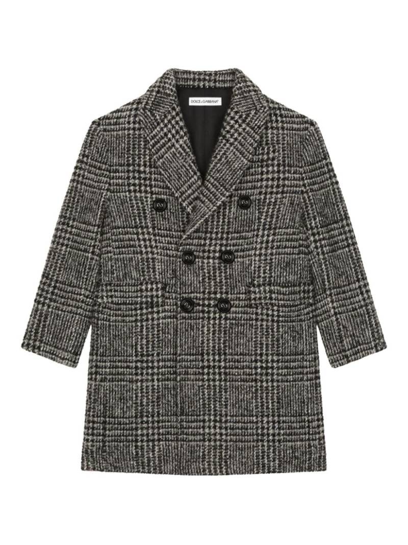 Dolce & Gabbana Kids checked coat - Black von Dolce & Gabbana Kids