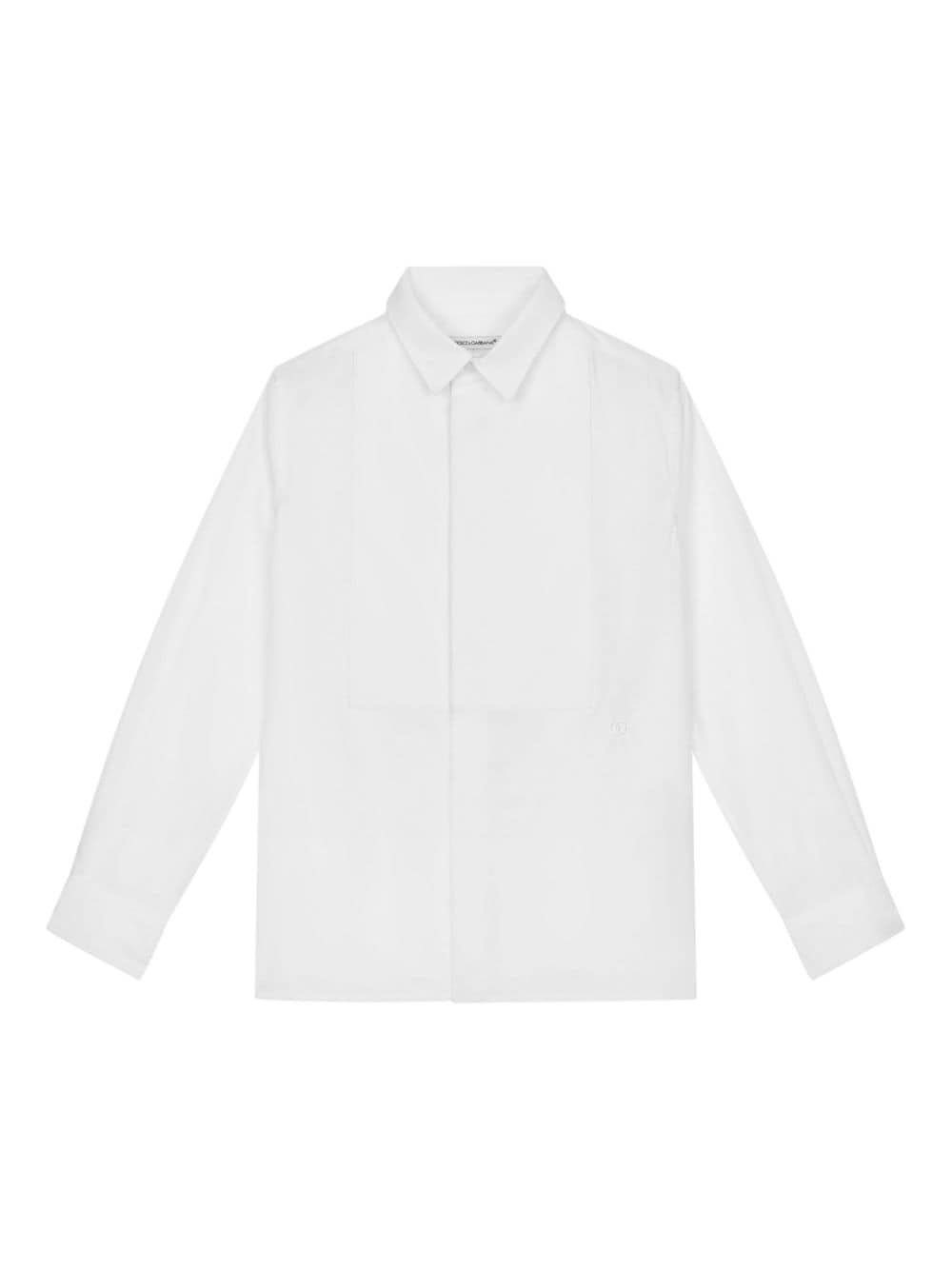 Dolce & Gabbana Kids classic-collar concealed-fastening shirt - White von Dolce & Gabbana Kids