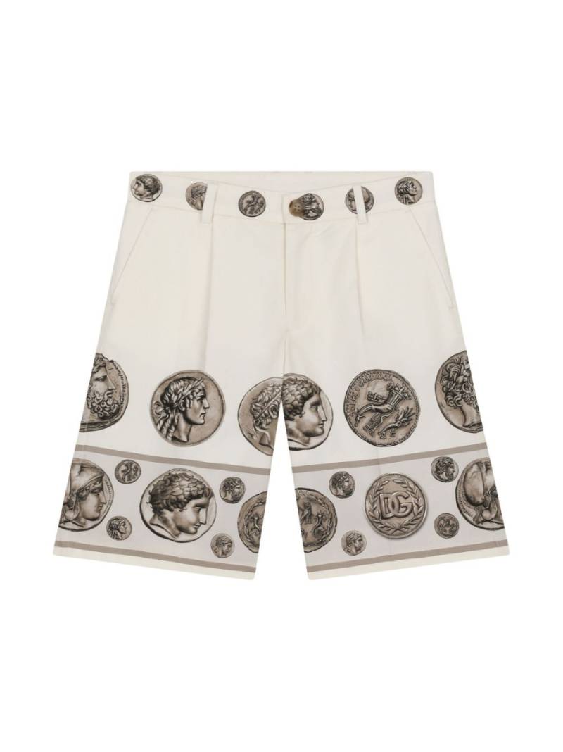 Dolce & Gabbana Kids coin-print Bermuda shorts - Neutrals von Dolce & Gabbana Kids