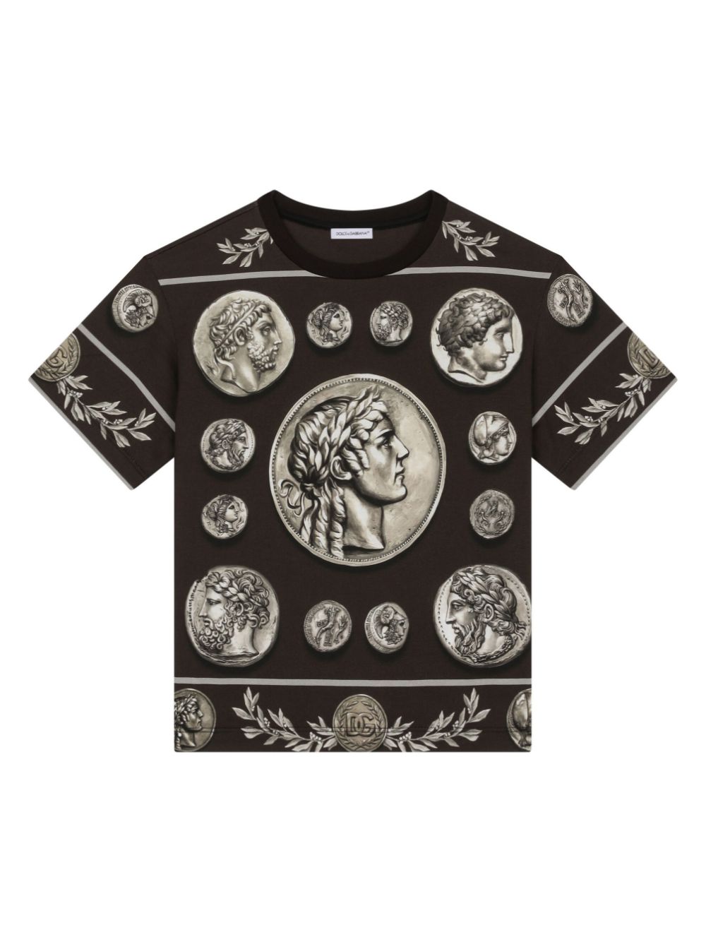 Dolce & Gabbana Kids coin-print cotton T-shirt - Brown von Dolce & Gabbana Kids