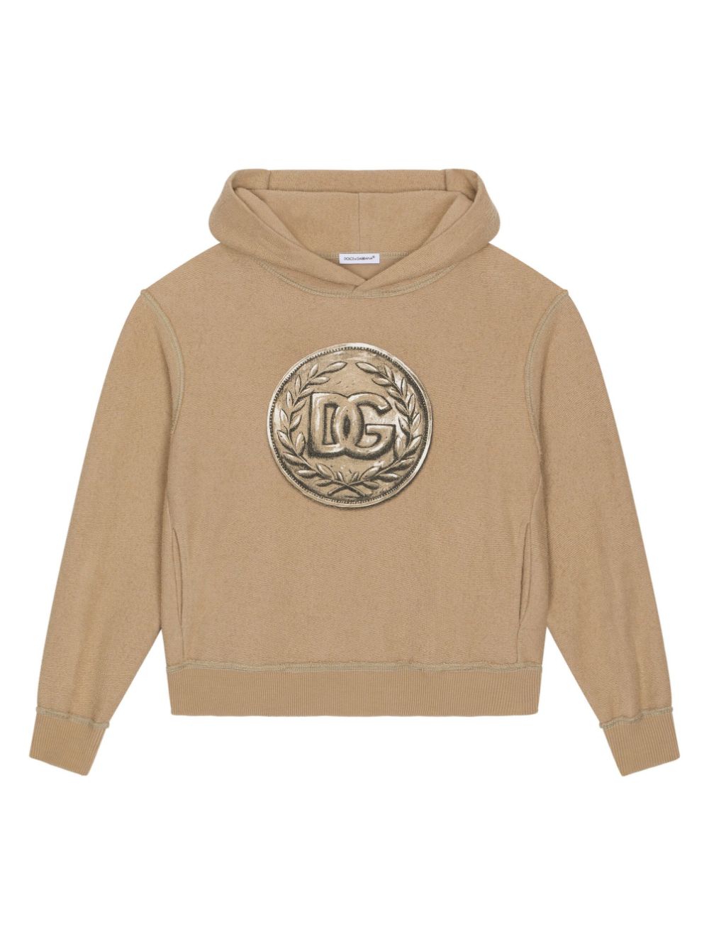 Dolce & Gabbana Kids coin-print cotton hoodie - Neutrals von Dolce & Gabbana Kids