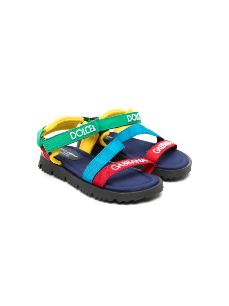 Dolce & Gabbana Kids colour-block open-toe sandals - Green von Dolce & Gabbana Kids