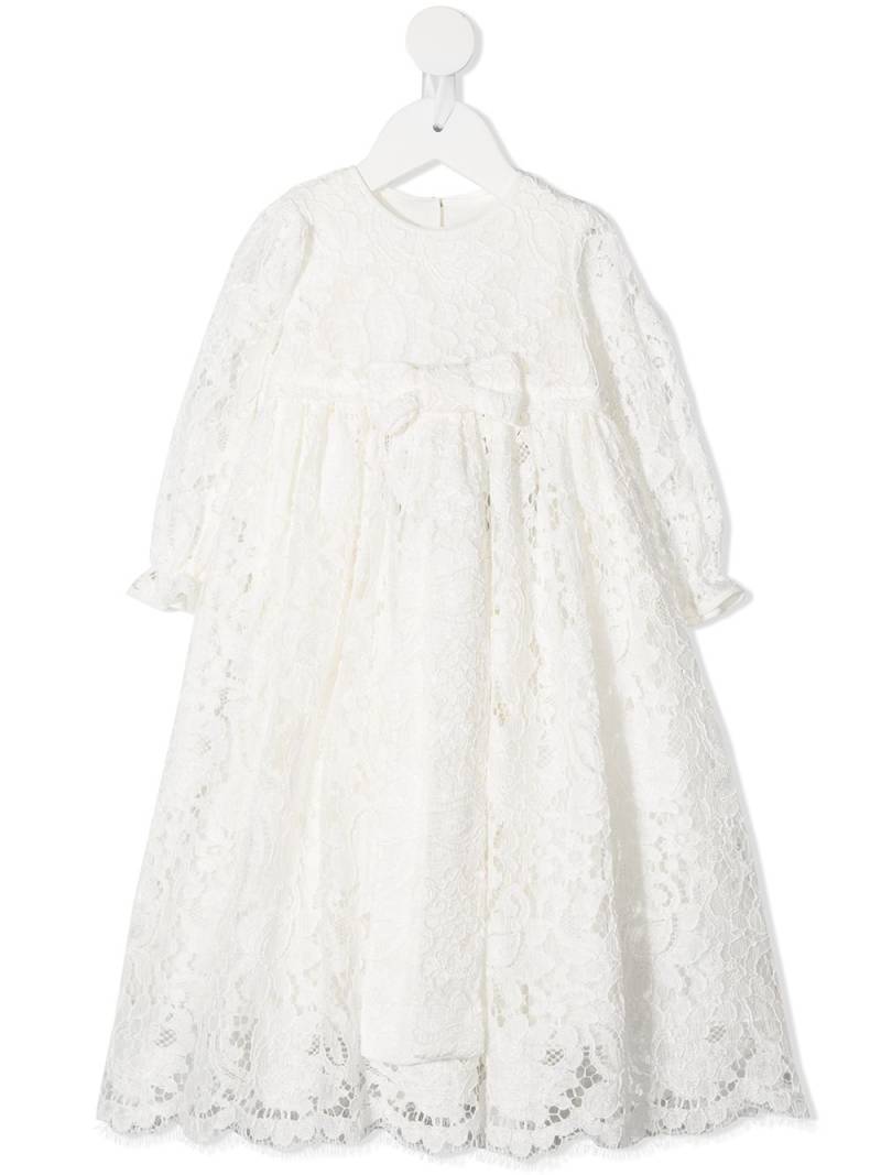 Dolce & Gabbana Kids cordonetto-lace A-line dress - White von Dolce & Gabbana Kids