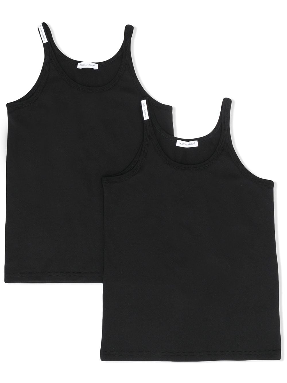 Dolce & Gabbana Kids cotton tank top (pack of two) - Black von Dolce & Gabbana Kids