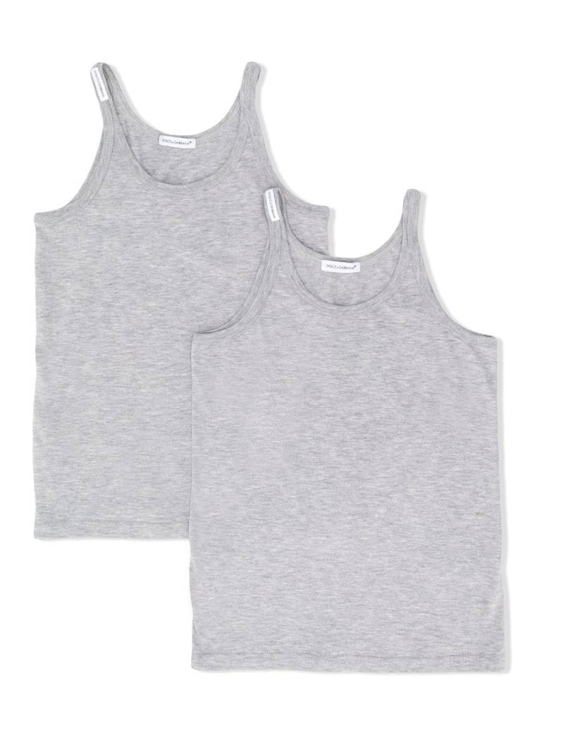 Dolce & Gabbana Kids cotton tank top (pack of two) - Grey von Dolce & Gabbana Kids