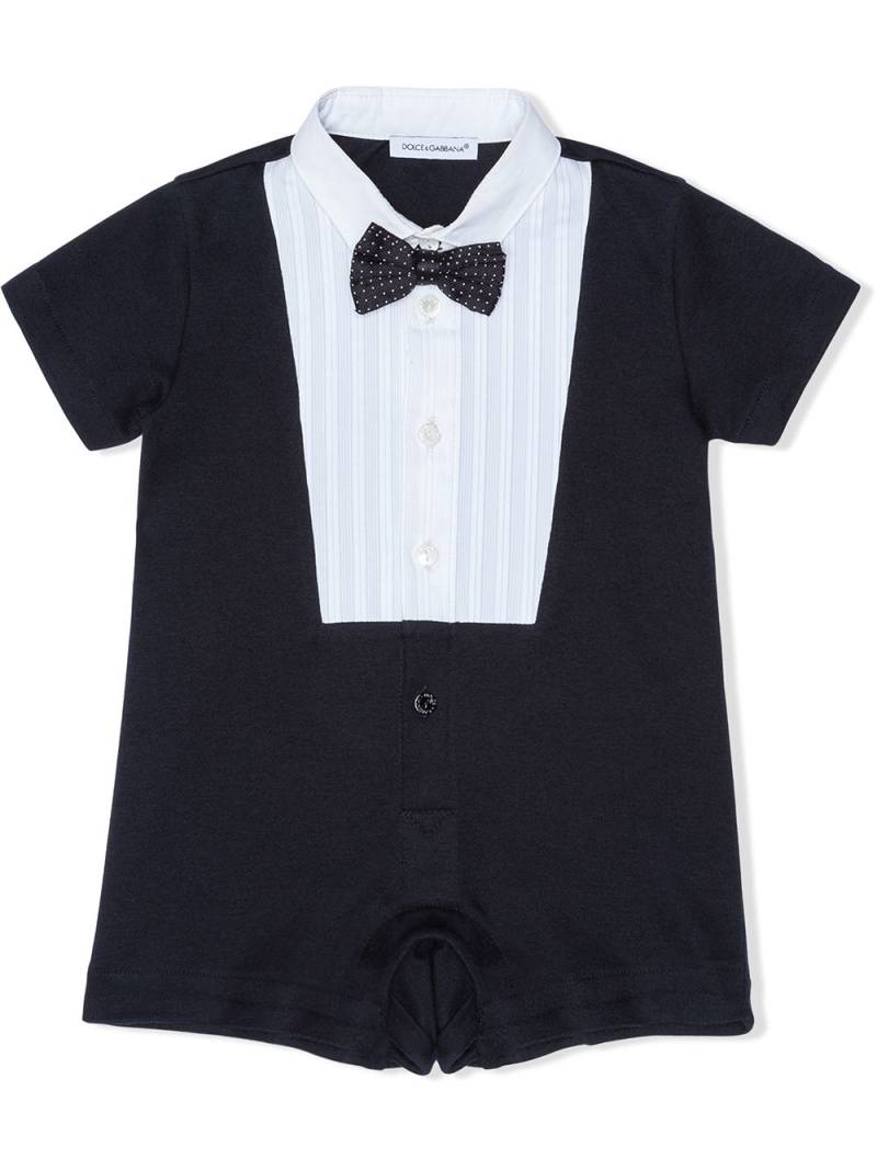 Dolce & Gabbana Kids cotton tuxedo romper - Black von Dolce & Gabbana Kids