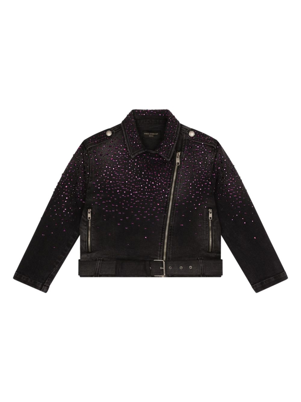 Dolce & Gabbana Kids crystal-embellished denim jacket - Black von Dolce & Gabbana Kids