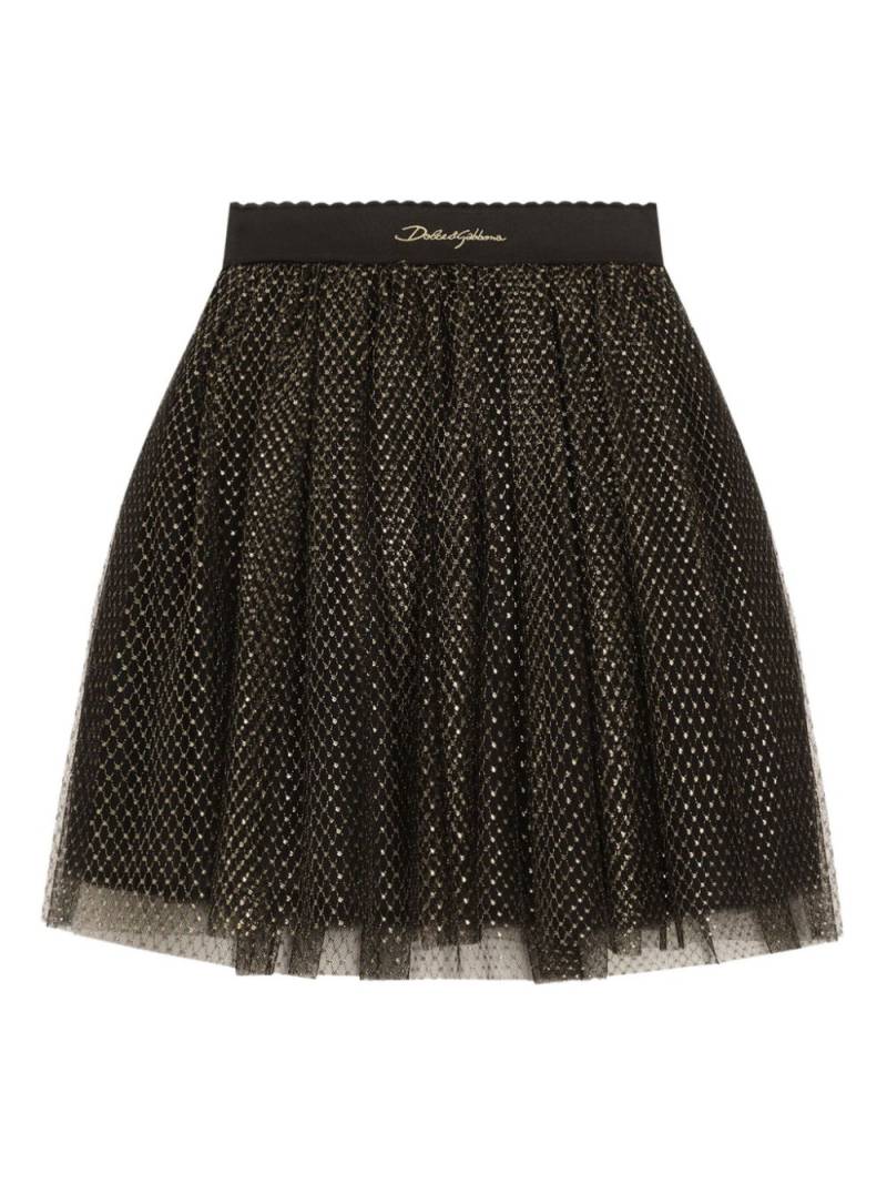 Dolce & Gabbana Kids crystal-embellished skirt - Gold von Dolce & Gabbana Kids