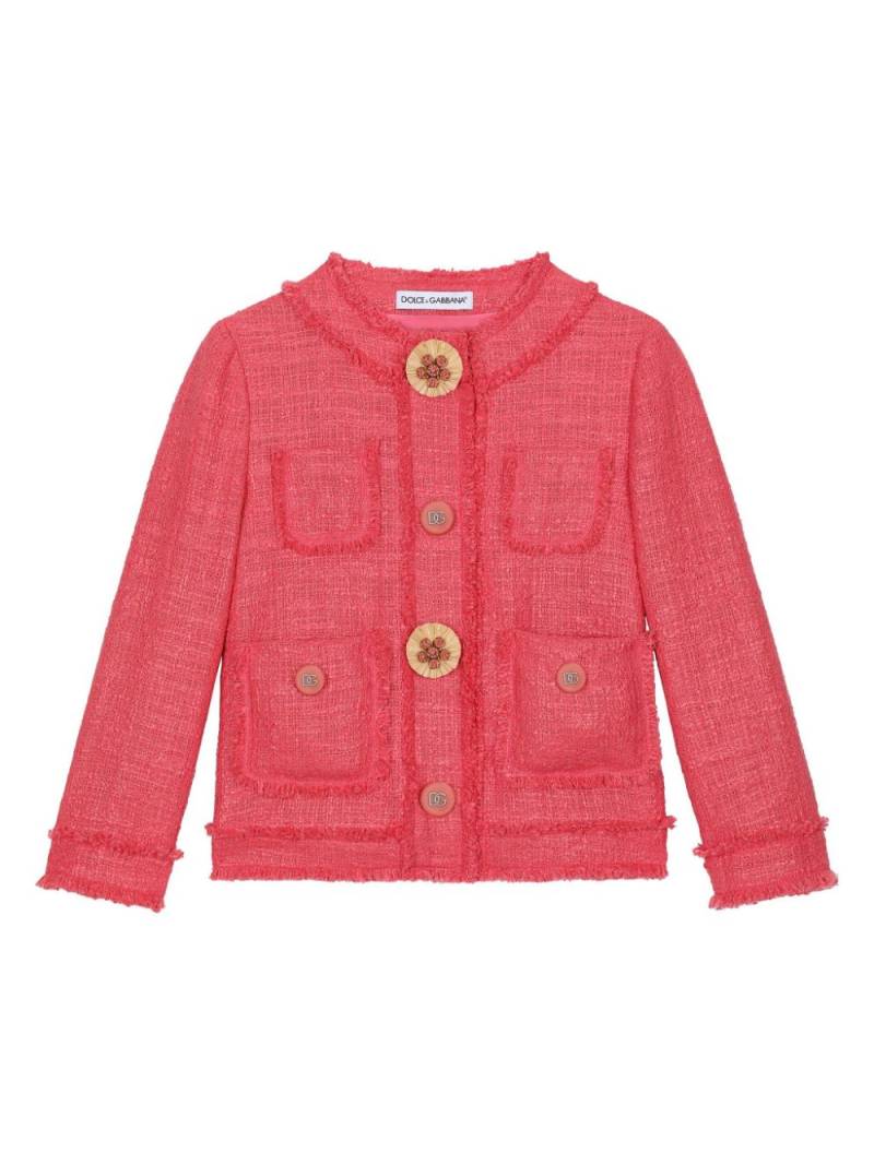 Dolce & Gabbana Kids crystal-embellished tweed jacket - Pink von Dolce & Gabbana Kids