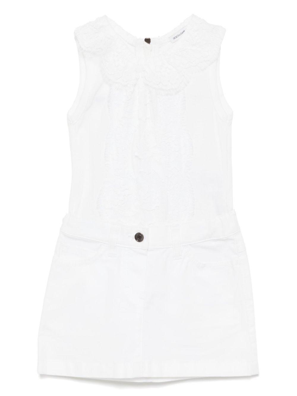 Dolce & Gabbana Kids denim skirt sleeveless dress - White von Dolce & Gabbana Kids