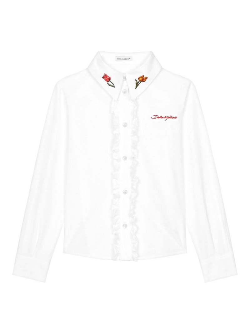 Dolce & Gabbana Kids detailed tulip shirt - White von Dolce & Gabbana Kids