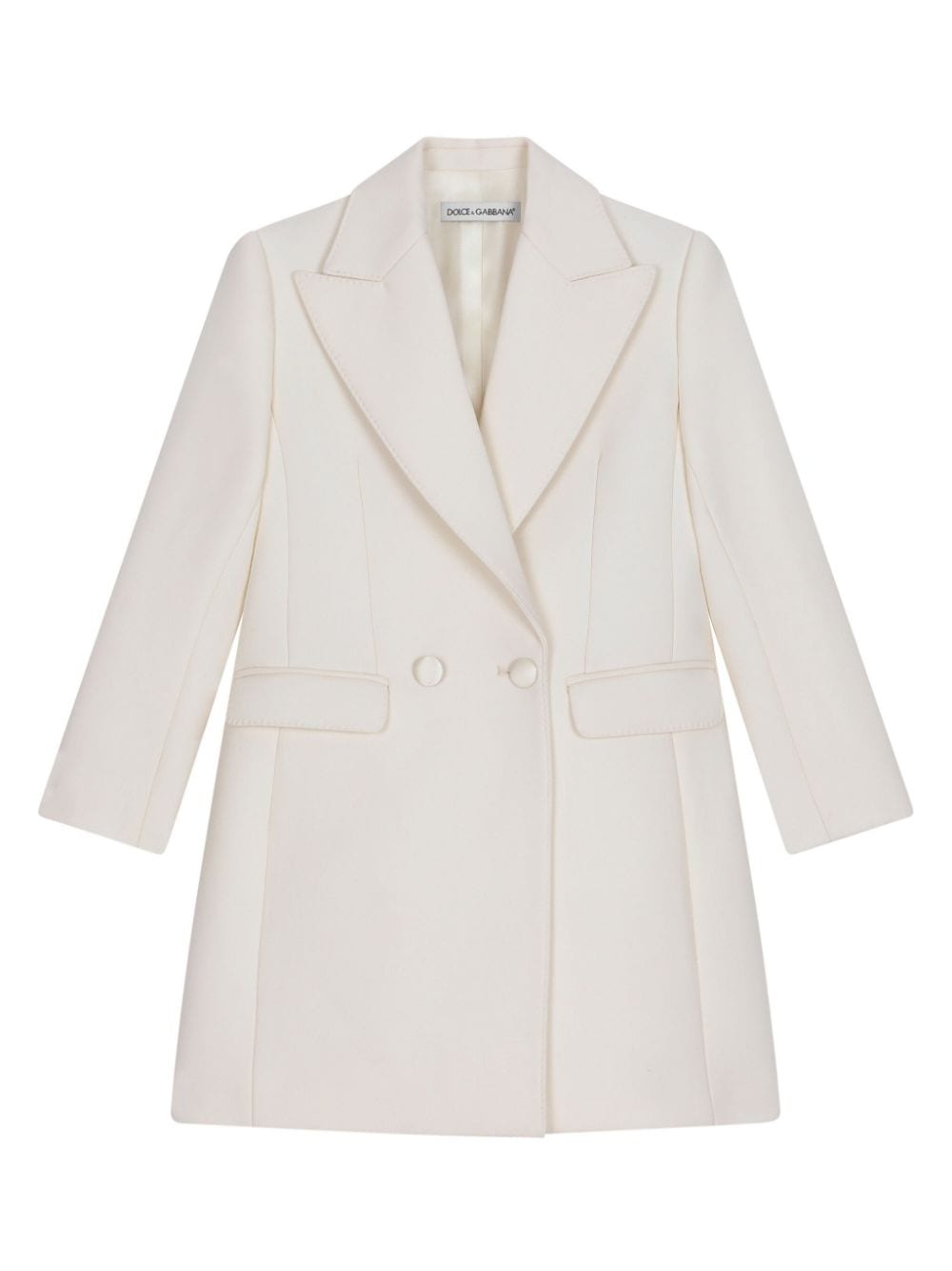 Dolce & Gabbana Kids double-breasted virgin wool coat - White von Dolce & Gabbana Kids