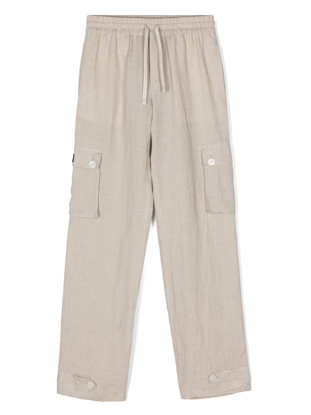 Dolce & Gabbana Kids drawstring linen trousers - Neutrals von Dolce & Gabbana Kids