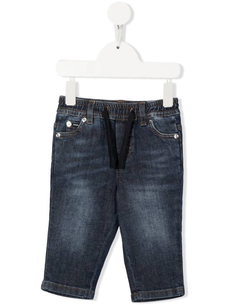 Dolce & Gabbana Kids drawstring straight-leg jeans - Blue von Dolce & Gabbana Kids