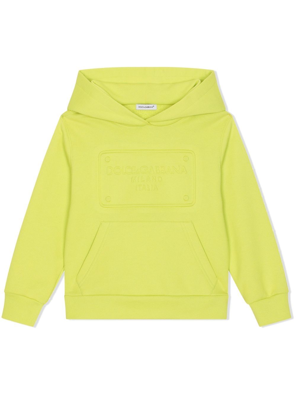 Dolce & Gabbana Kids embossed logo hoodie - Yellow von Dolce & Gabbana Kids