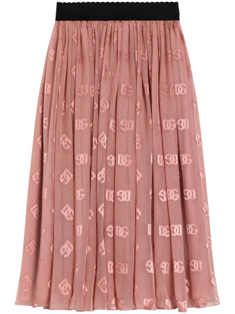 Dolce & Gabbana Kids embroidered-logo maxi skirt - Pink von Dolce & Gabbana Kids