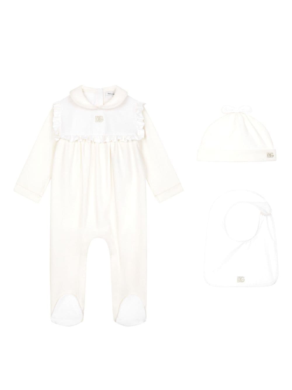 Dolce & Gabbana Kids embroidered-logo pajama set - Neutrals von Dolce & Gabbana Kids