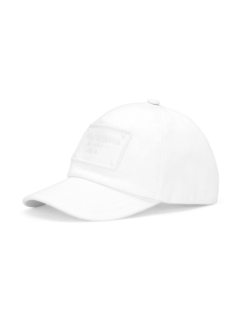 Dolce & Gabbana Kids embroidered-logo plaque touch-strap cap - White von Dolce & Gabbana Kids