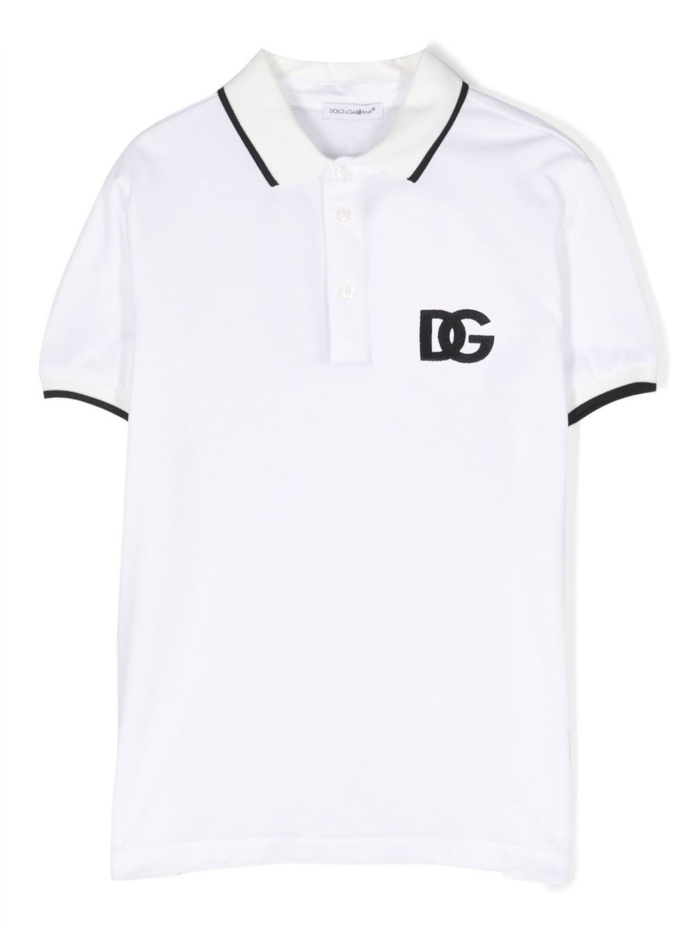 Dolce & Gabbana Kids embroidered-logo polo shirt - White von Dolce & Gabbana Kids