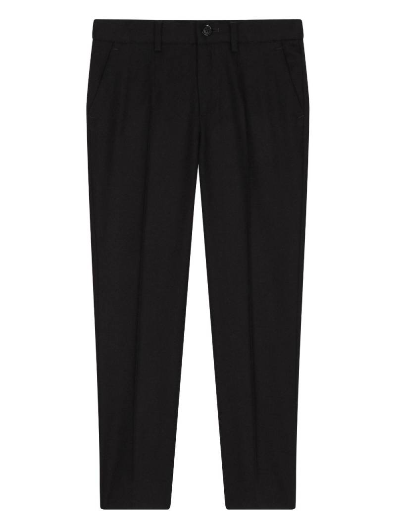 Dolce & Gabbana Kids embroidered-logo smart trousers - Black von Dolce & Gabbana Kids