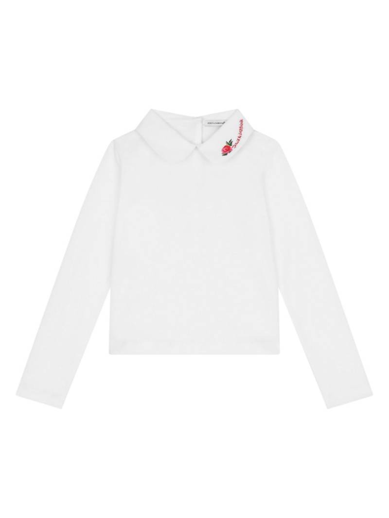 Dolce & Gabbana Kids embroidered polo top - White von Dolce & Gabbana Kids