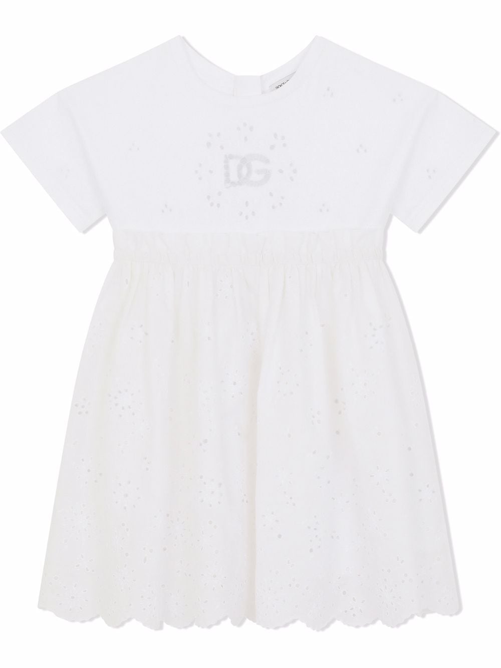 Dolce & Gabbana Kids embroidered poplin midi dress - White von Dolce & Gabbana Kids