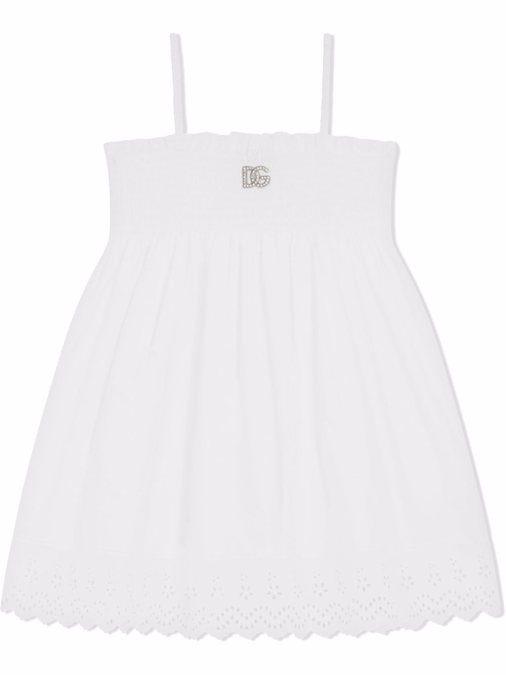 Dolce & Gabbana Kids embroidered poplin sundress - White von Dolce & Gabbana Kids