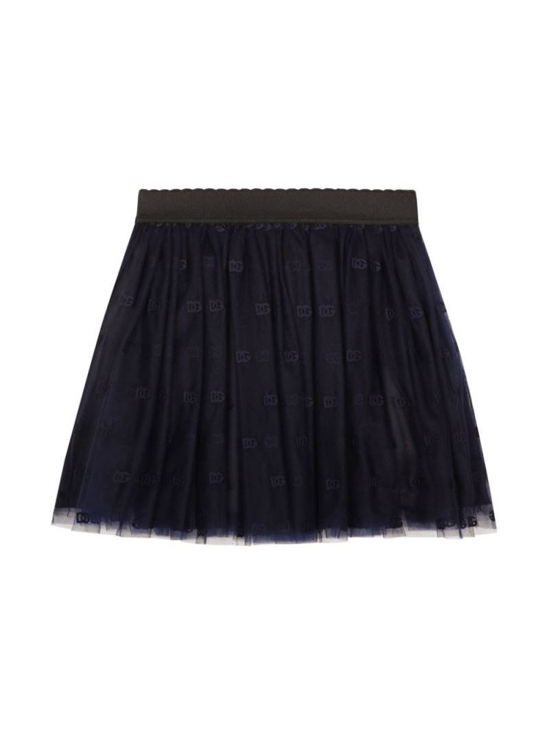 Dolce & Gabbana Kids embroidered tulle skirt - Blue von Dolce & Gabbana Kids