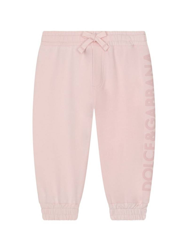 Dolce & Gabbana Kids flocked-logo drawstring track trousers - Pink von Dolce & Gabbana Kids