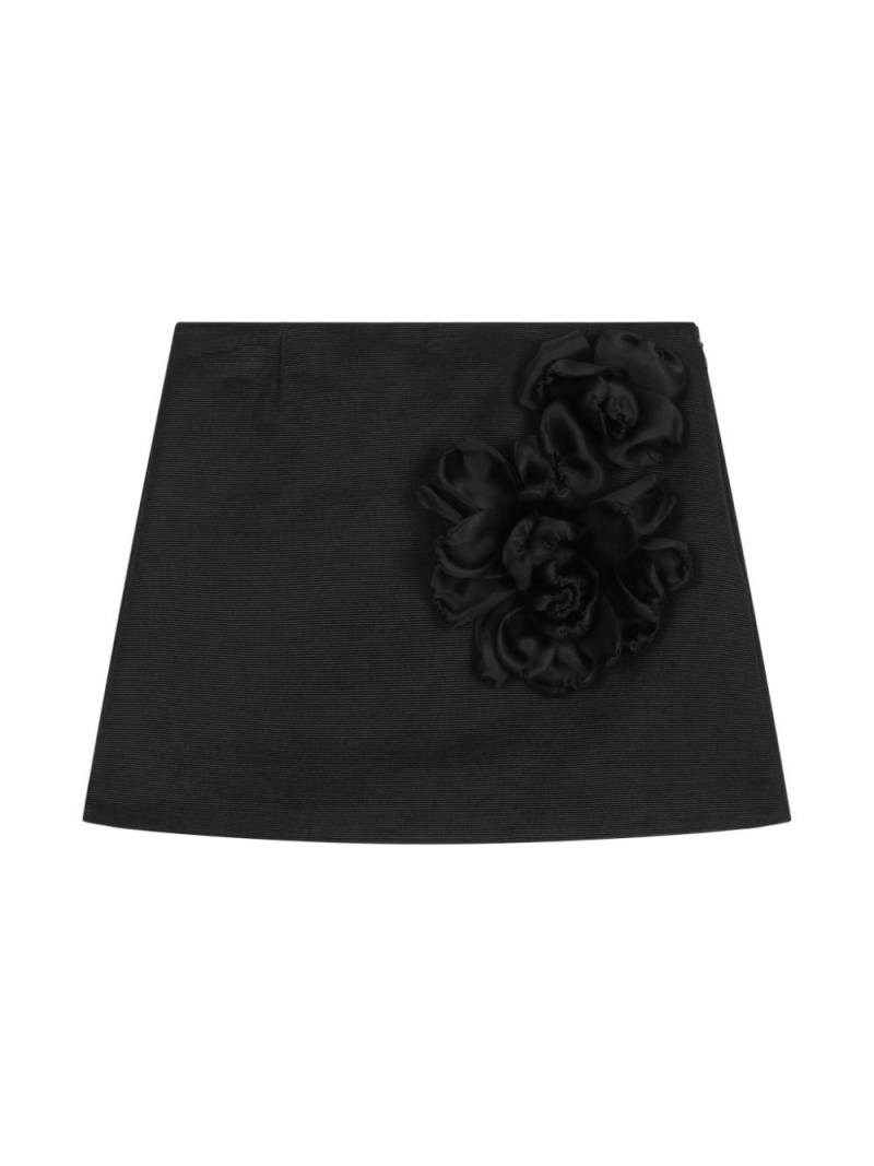 Dolce & Gabbana Kids floral-appliqué A-line skirt - Black von Dolce & Gabbana Kids