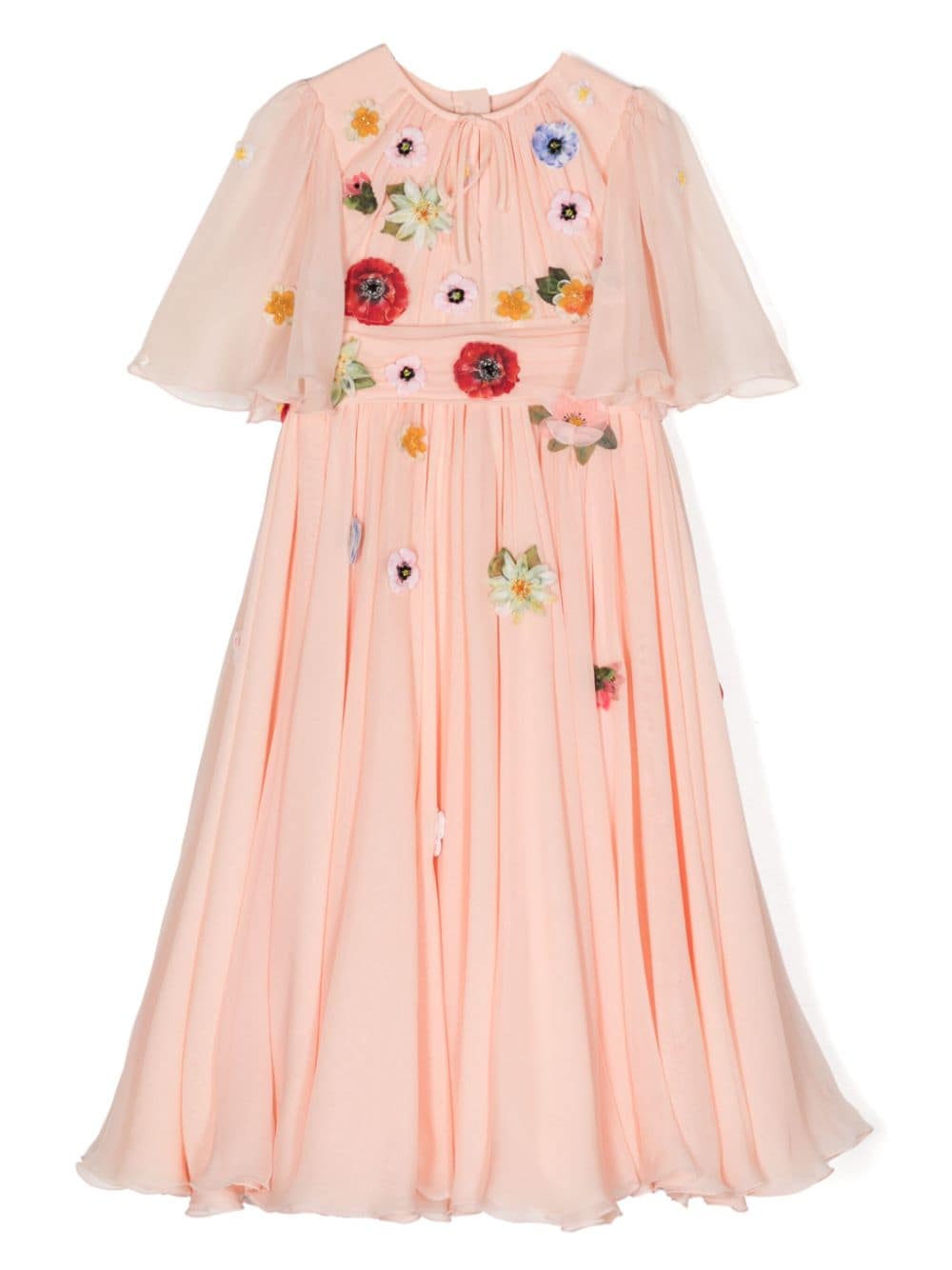 Dolce & Gabbana Kids floral-embroidery silk dress - Pink von Dolce & Gabbana Kids