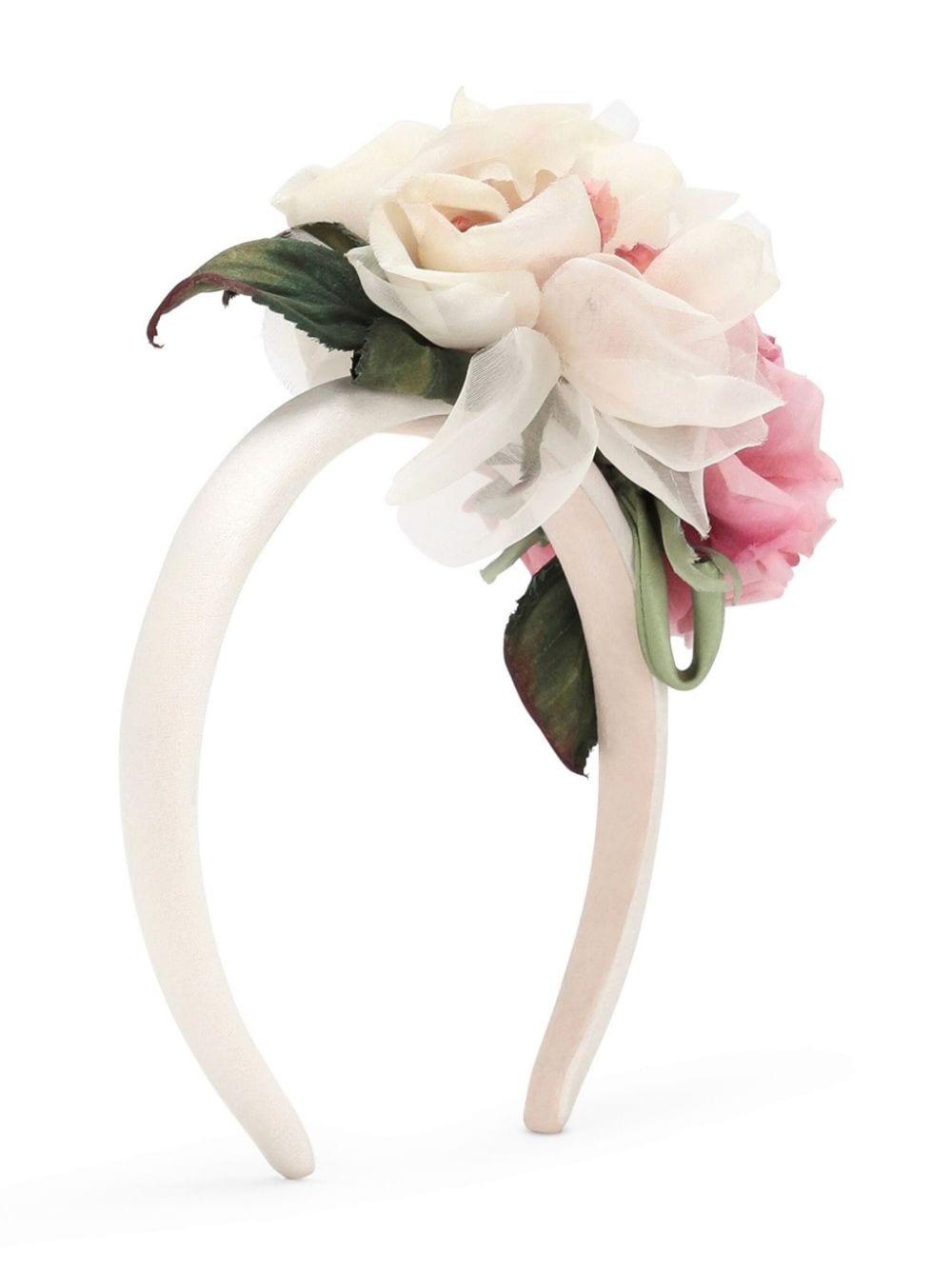 Dolce & Gabbana Kids floral-motif satin headband - Neutrals von Dolce & Gabbana Kids